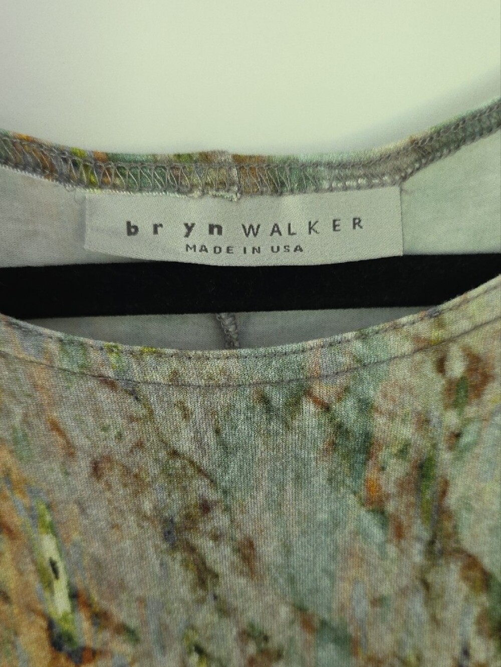 Bryn Walker Mint, Brown & Cream Abstract Tunic XL - Picture 3 of 7
